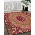 thumbnail image 3 of Ahgly Company Machine Washable Indoor Round Transitional Construction Cone Orange Area Rugs, 7' Round, 3 of 7