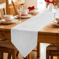 thumbnail image 2 of Table Runners 90 Inches Long, White Burlap Texture Cotton Linen Kitchen Dining Coffee Table Runner for Party Home Decor, Farmhouse Vintage White Tabletop Dresser Scarves Runner Decor 13x90 Inch, 2 of 9