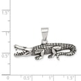 thumbnail image 3 of Sterling Silver Antiqued & Textured Crocodile Pendant QC8738, 3 of 4