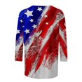thumbnail image 4 of CHUANK Plus Hauts pour Femmes Chic Décontracté Col Rond Manches Courtes Chemises et Blouses pour Femmes T-Shirts à Imprimé Papillon du 4 Juillet pour Femmes Tunique Graphique Patriotique Tendance Haut d'Été Plage, 4 of 4
