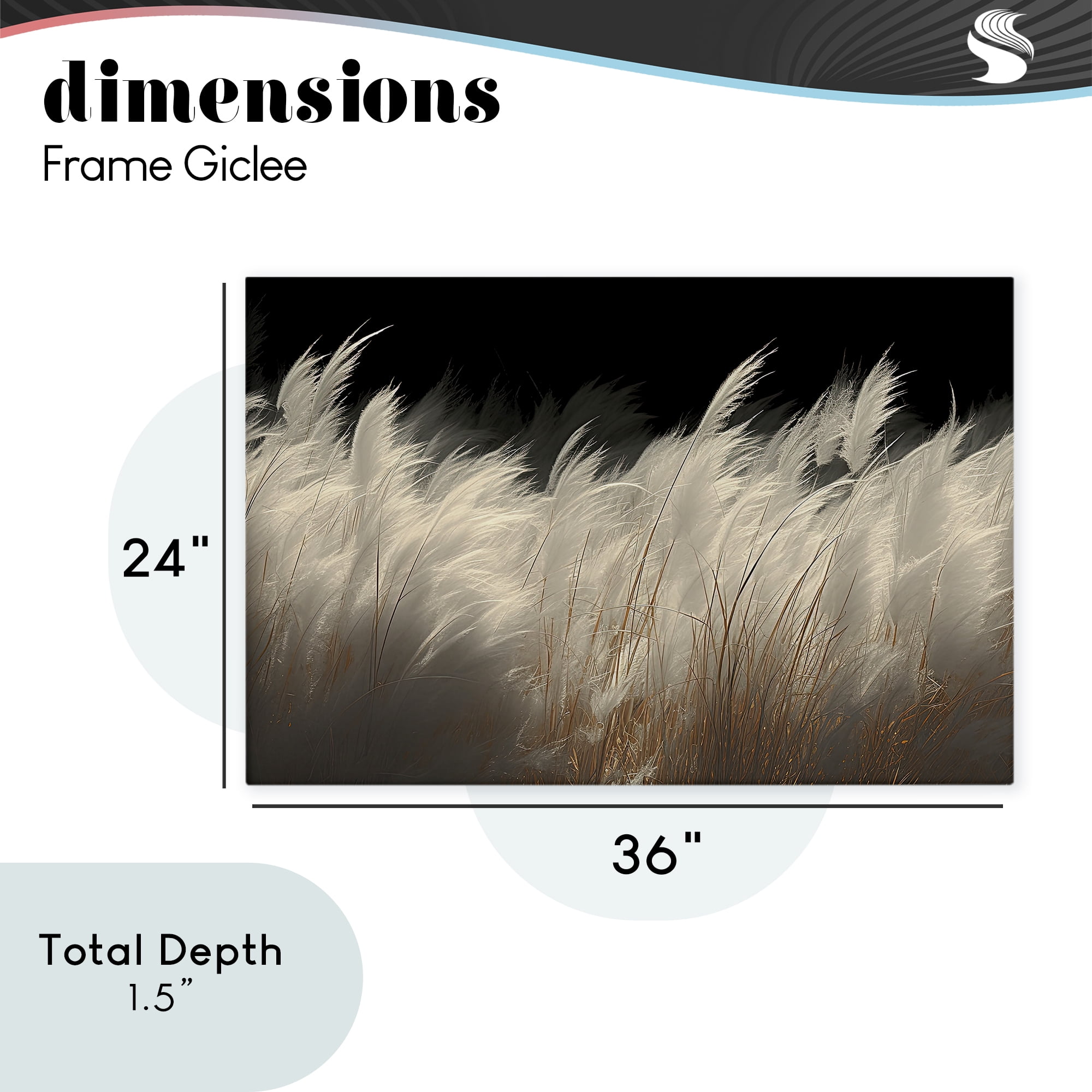 White Feathers Windblown Grasses Canvas Wall Art, design by Decent Exposures