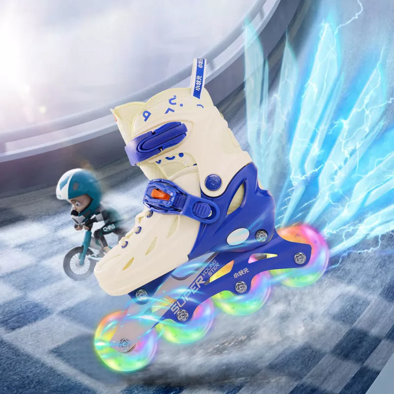 CJC Adjustable Inline Skates with Luminous Wheels for Boys and Girls Ages 4-12 Roller Skates for Kids Teens Beginners Indoor and Outdoor