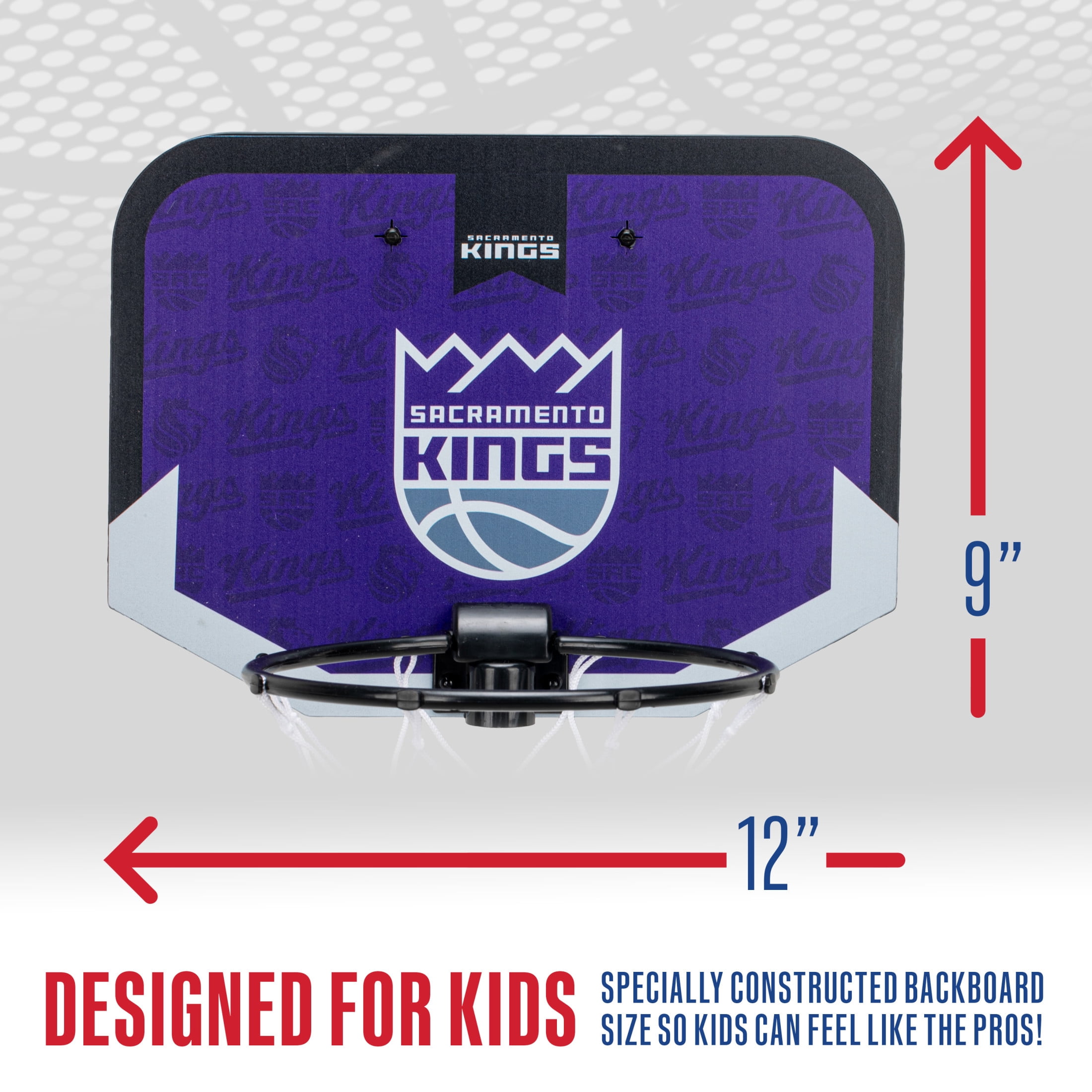 Franklin Sports NBA Sacramento Kings Mini Over the Door Basketball Hoop - Kids Indoor Mini Basketball Hoop with Basketball - NBA Fan Shop Mini Hoop for Bedroom + Office - Over the Door Mini Hoop Set