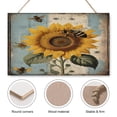 thumbnail image 3 of Sunflower & Bee Wood Door Sign, Farmhouse, Porch Wall Hanging for Thanksgiving, Halloween, Christmas，Fall New Home Housewarming Gift Ideas 10"x16", 3 of 8