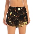 thumbnail image 2 of Picia Classical Golden Casino Pattern Women's 2 in 1 Athletic Running Shorts High Waisted Workout Casual Gym Sweat Shorts with Comfy Liner Zipper Pockets-X-Large, 2 of 9