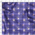 thumbnail image 4 of Soimoi Purple polyester Crepe Fabric Check & Magnolia Floral Print Sewing Fabric Yard 42 Inch Wide, 4 of 5