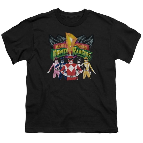 Power Rangers Boys' Rangers Unite T-shirt Youth X-Large Black