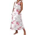 thumbnail image 3 of Ekouaer Nightgowns for Women Sleeveless Sleepshirt Long Print House Dress Tank Nightshirt Maxi Casual Dress with Pockets, 3 of 6