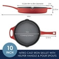 thumbnail image 4 of Rachael Ray NITRO 10 inch Cast Iron Skillet, Red, 4 of 10
