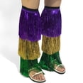 thumbnail image 3 of Mardi Gras Leg Warmers Tassel Fringe Boot Covers - Purple Gold Green Costume Accessories for Women, Ideal for Carnival Parade Outfits, Masquerade Balls & Festival Gatherings, 3 of 8