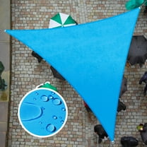 ColourTree 20' x 20' x 20' Custom Size Blue Triangle Waterproof Sun Shade Sail Canopy Awning Shelter, 95% UV Blockage Water Resistant, Outdoor Patio Garden Carport (We Customize Size)