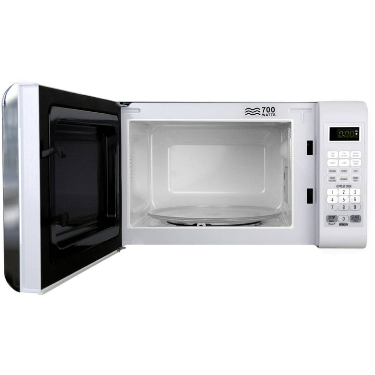 Bella BMO07APTWHA 0.7 Cu. Ft 700-Watt Microwave Oven, White with Chrome 