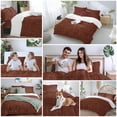 thumbnail image 6 of Dark Brown Duvet Cover Set, Vintage Country Monochrome Chocolate Color Soft Duvet Cover Full Size Bedding Set 4 Pieces, 1 Quiltcover and 2 Pillowcases with Zipper, 1 Bed Sheet for All Seasons, 6 of 9