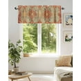 thumbnail image 7 of Orange Blue Boho Floral Kitchen Valances for Windows Medieval Vintage Texture Valance Curtains&nbsp; for Kitchen /Living Room/Bedroom/ Bathroom Decor, 42"x12 " ,Rod Pocket 1 Panel,, 7 of 7