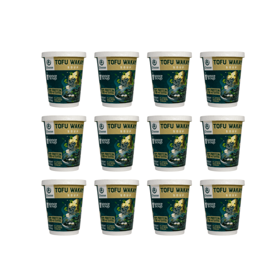 Space Soup – Plant-Based Instant Soup, Box of 12 Cups, Vegan, Ready in Minutes (Box of 12 Cups, Tofu Wakame)