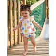 thumbnail image 4 of Cenuakty Toddler Baby Girls 2 Piece Outfits Adorable Heart Print Flying Sleeve Square Neck Tops and Shorts Set, 4 of 9