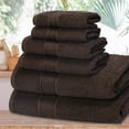 thumbnail image 5 of MALLONI HOME Ultra Soft 6 Pack Cotton Towel Set, Contains 2 Bath Towels 28x55 inch, 2 Hand Towels 16x24 inch & 2 Wash Coths 12x12 inch, Ideal for Everyday use, Compact & Lightweight - Chocolate Brown, 5 of 8