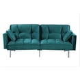 thumbnail image 2 of Uspridefurniture Bernal 75.6"W Velvet Futon Sofa Bed Sleeper, Blue, 2 of 5