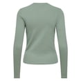 thumbnail image 2 of ONLY Camiseta de manga larga para mujer - ONLRILEY O-NECK TOP, manga larga, cuello redondo, algodón elástico Verde claro XS (X-Small), 2 of 3