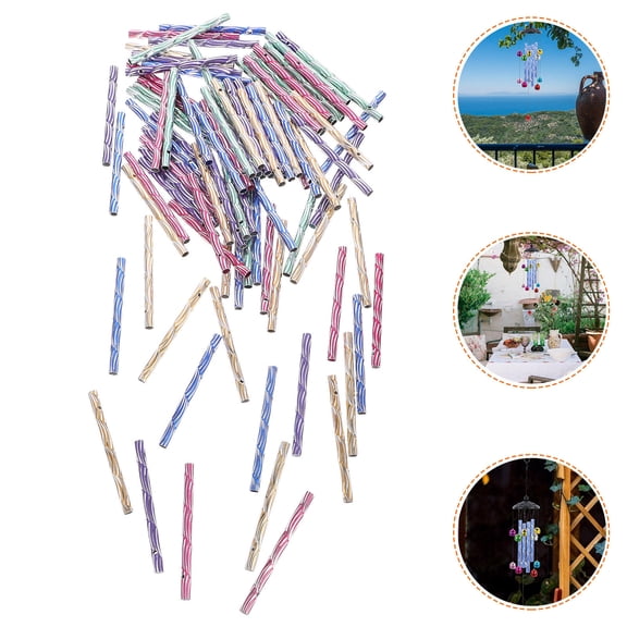 LEORX Diy Wind Chime Tubes Yellow Metal 100Pcs