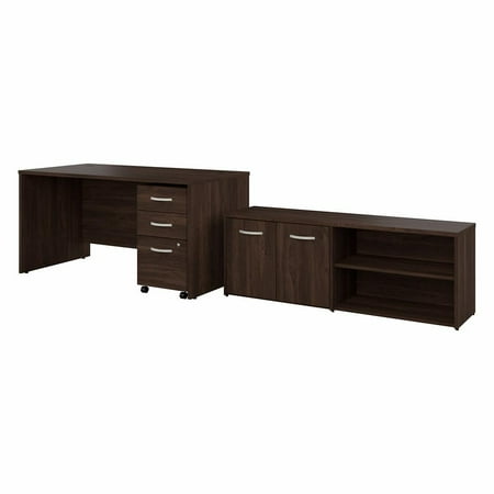 UPC: 0042976186067 | bbf Bush Business Furniture Studio C  60W x 30D Office Desk with Storage Return and Mobile File Cabinet