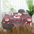 thumbnail image 6 of Coolnut Christmas Snowman Tablecloth, Waterproof Washable Polyester Square Table Cover, Durable Tablecloth for Kitchen Dining Table Party Decor, 60"X 60", 6 of 7