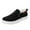 Black, variant on OVINYER Mens Fashion Solid Color Canvas Flat Bottom Comfortable Running Shoes Classic Casual Footwear