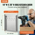 thumbnail image 2 of VEVOR BBQ Access Door, 18W x 20H Inch Single Outdoor Kitchen Door, Stainless Steel Flush Mount Door, Wall Vertical Door with Handle and Hook, for BBQ Island, Grilling Station, Outside Cabinet, 2 of 9