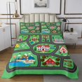 thumbnail image 1 of Erosebridal House Street Coverlet Set King, Traffic Lines Bedding Set, Cartoon Map Decor 3 Pieces, 1 of 5
