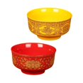 thumbnail image 1 of Cuenco de Cerámica Sunnimix 2x Rojo Con Loto y Amarillo Con Palabra, 1 of 8