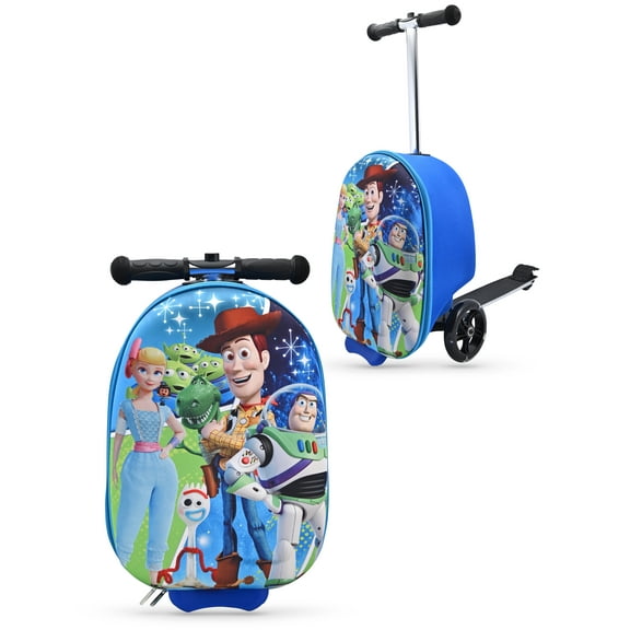 Disney Toy Story 18" Scooter Luggage for Boys, Girls, Unisex | Toy Story Kids Luggage with Wheels | Carry On Ride On Suitcase for Kids