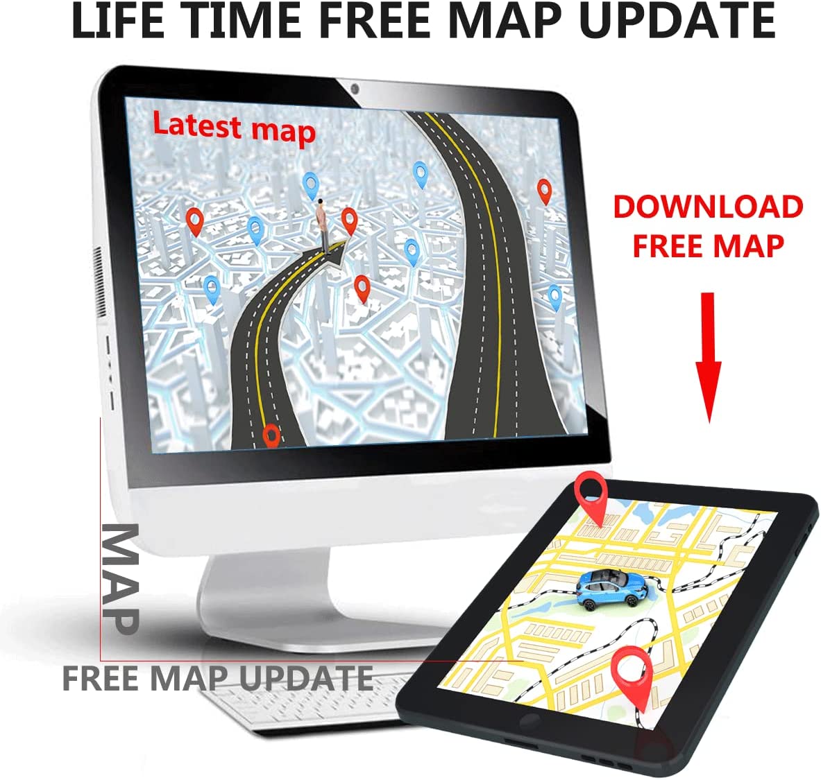 GPS Navigation for Car Truck,7 Inche Touchscreen Car GPS Navigator 8GB 256M with Voice Guidance and Speed Camera Warning Auto GPS with Lifetime Free Map Update