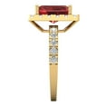 thumbnail image 3 of 3.84ct emerald cut red natural garnet 14k yellow gold halo Bridal Wedding Engagement Promise Anniversary Ring for Women size 10.25, 3 of 7