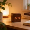 thumbnail image 6 of Wooden Block Digital Clock,Voice Control Alarm Clock with Time Date Temperature Display for Bedroom Office,2.36x2.36 Inch, 6 of 8