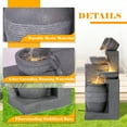 thumbnail image 2 of Haverchair 32"H Outdoor/Indoor Garden Water Fountain, 4 Tiers Cascading Resin Fountains and Waterfall with LEDs & Bowls, Modern Floor-Standing Patio Fountain for Porch, Deck, Yard Home Decor, 2 of 9