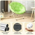 thumbnail image 4 of TOPCHANCES 31" Folding Saucer Chair, Collapsible Lounge Moon Chair with Ottoman, Green, 4 of 9