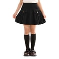thumbnail image 3 of THDHVS Uniform Skirts for Girls,Corduroy Pleated Skirt with Pockets High Waist Textured Fabric Preppy School Style Skirt for Fall and Winter Fashion,Pleated Skirt, 3 of 7