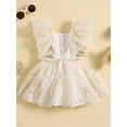 thumbnail image 3 of Bagilaanoe Newborn Summer Clothes Baby Girl Rompers Dress Lace Embroidered Fly Sleeve Bodysuits 6M 12M 18M 24M Infant Patchwork A-line Dresses, 3 of 9