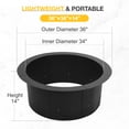 thumbnail image 6 of Aoodor 36" Metal Fire Pit Ring for Wood Burning, Portable Outdoor Firepit, 6 of 7