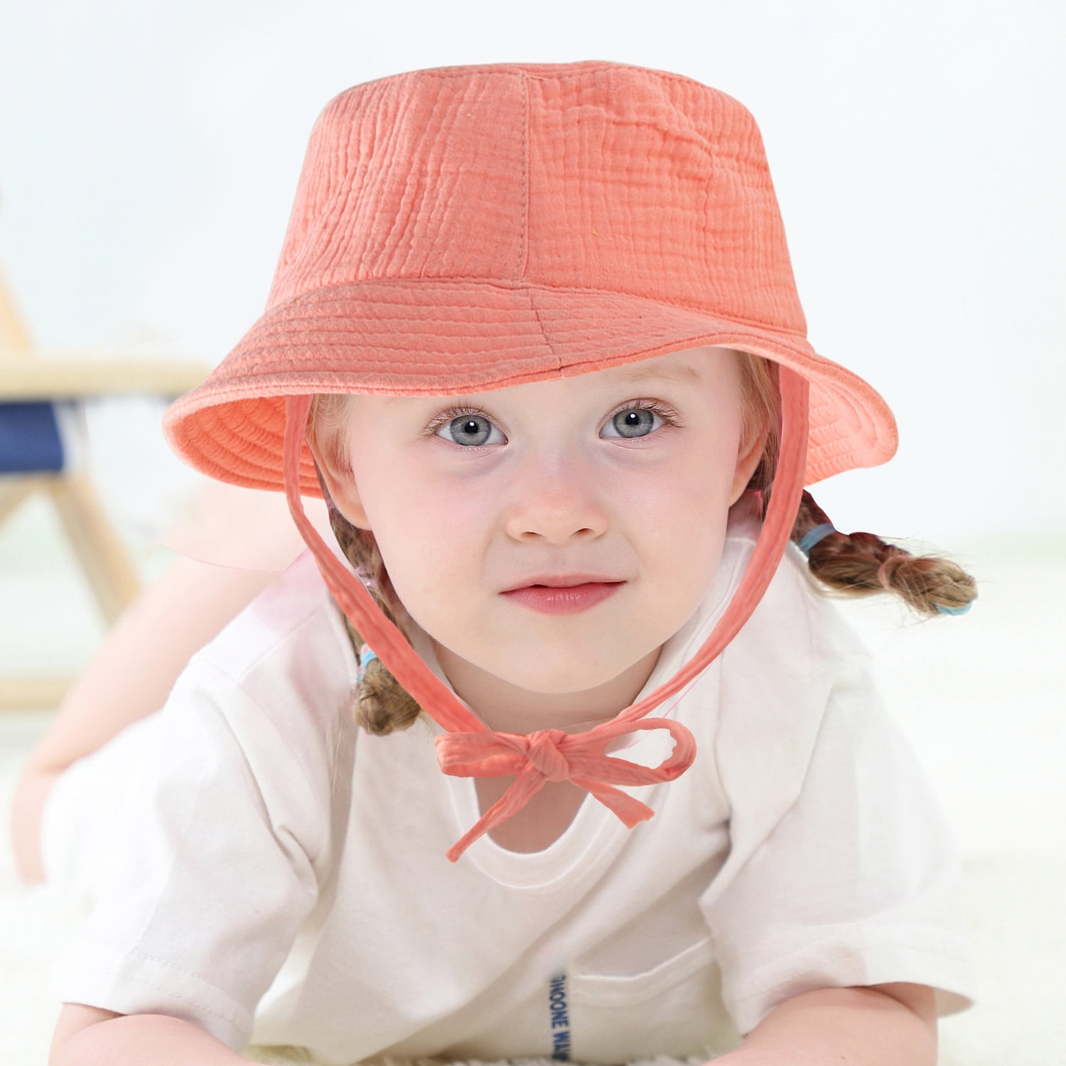 Husfou Baby Sun Hat, Summer Hats for Girls Boys UPF 50+ Toddler Beach Hat  Kids Sun Hat for 6 months-5 years Wide Brim Children Caps Sun Protection