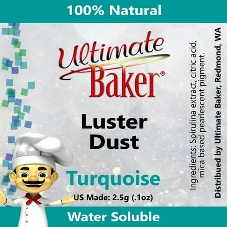 Ultimate Baker Turquoise Luster Dust - Kosher Certified Natural Dusting Powder (5grams)
