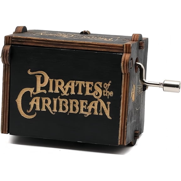 New Music Box Pirates of The Caribbean Wooden Hand Crank Musical Box Crafts Gifts for Birthday/Christmas/Valentine's Day