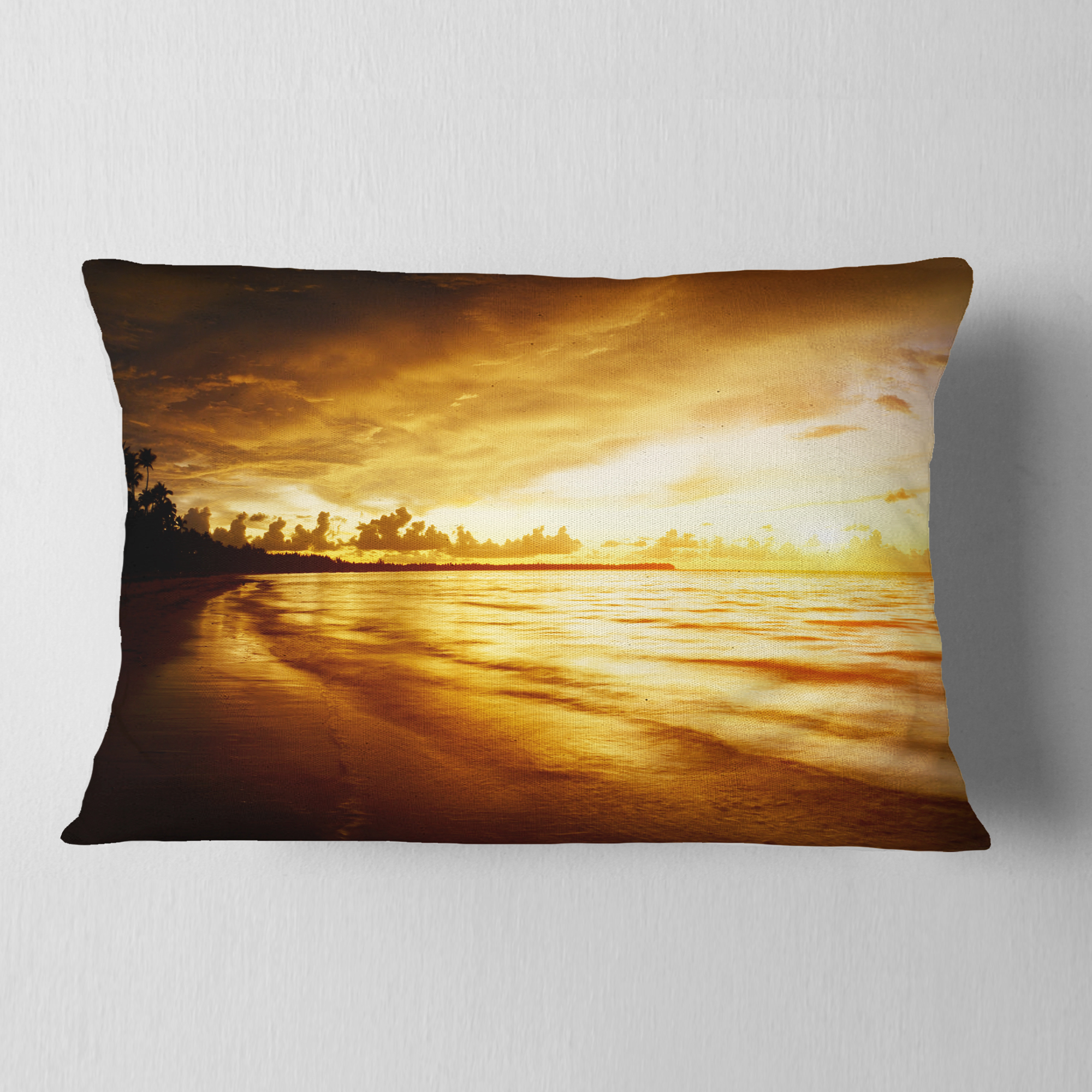 Designart 12" x 20" Sea & Shore Polyester Throw Pillow