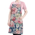 thumbnail image 5 of Pioneer Flower Floral Print Pattern Apron-Garden Aprons for Women with Pockets-Cotton Linen Waterproof Kitchen Cooking Gardening Aprons Adjustable for Kitchen,Cooking,BBQ and Salon 33x27 Inch, 5 of 7