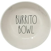Rae Dunn Burrito Bowl Black LL Letters Ivory Ceramic 8 in Diameter 2.25 in Height Kitchen