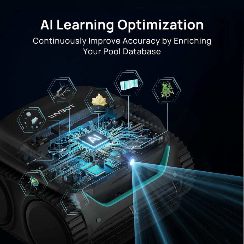 WYBOT C2 Vision AI-Powered Cordless Robotic Pool Cleaner, Visual Targeted Cleaning, 2152 Sq.Ft Coverage, 8 Smart App Modes