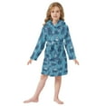 thumbnail image 6 of FORMRS Niños Bathrobe Unisex Hooded Robe Soft Plush Pajamas Sleepwear, Size 2-3T, Blue Forest Cat Pattern, 6 of 7
