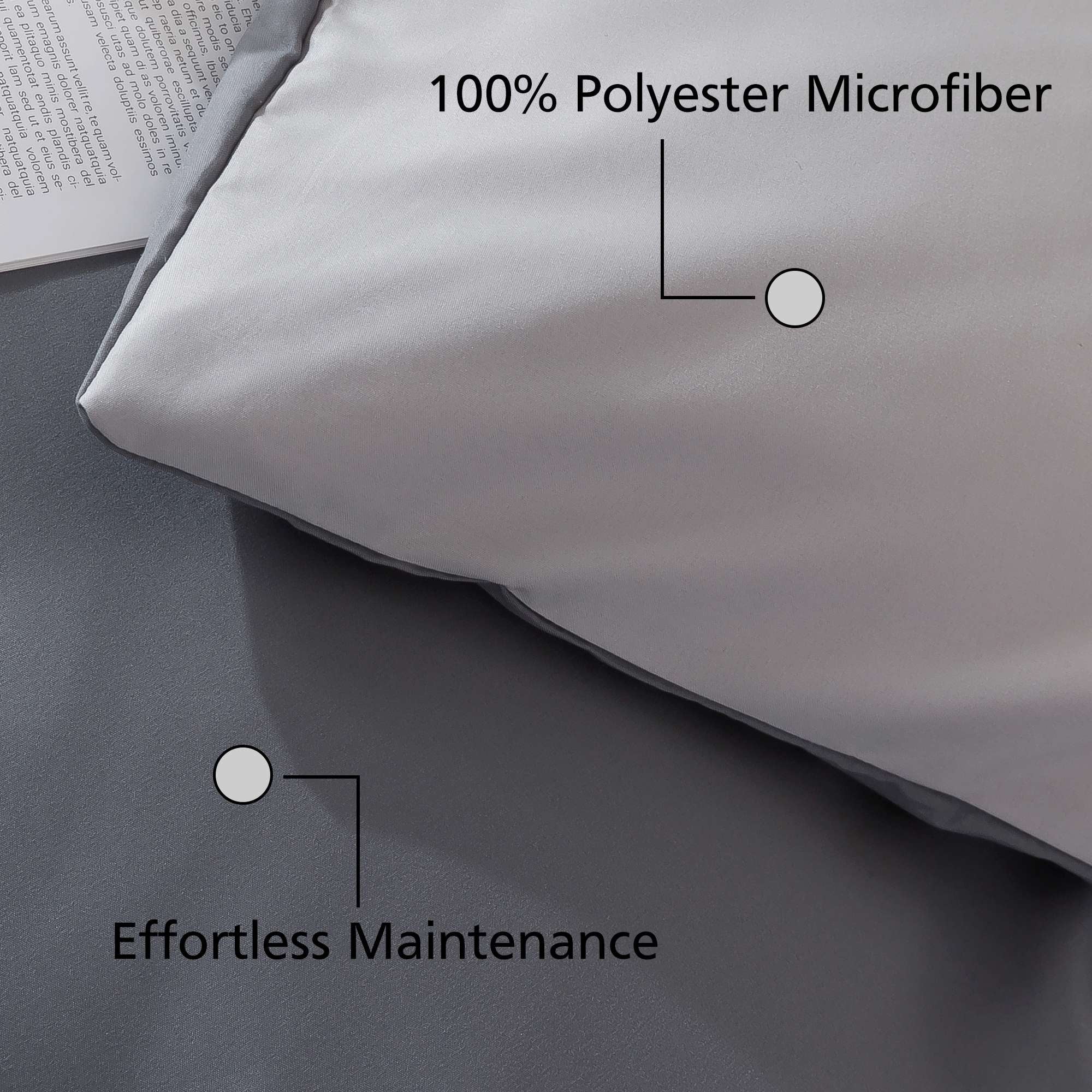 Mainstays King Duvet Cover Set, All-Season, 3-Piece, Grey