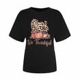 thumbnail image 4 of Odeerbi Womens Tops Going Out Tops 2025 Casual Thanksgiving Print Pullover Short Sleeve T-Shirt Shirt Black, 4 of 6