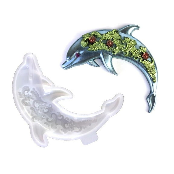 Dolphin Epoxy Resin Mold DIY Handmade Making Wall Decoration Silicone Mould DIY